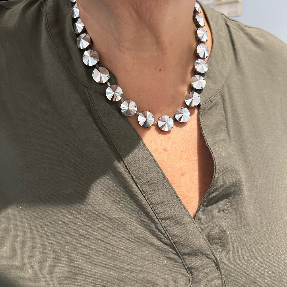 Chic Silver Disc Necklace for Women